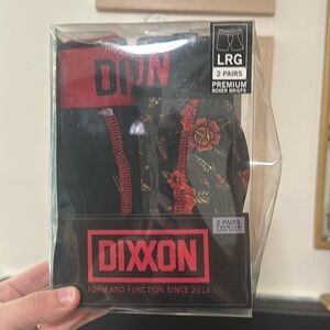 Dixxon Flannel Premium Boxer Briefs Red Black Traditional Tattoo Floral 2 L